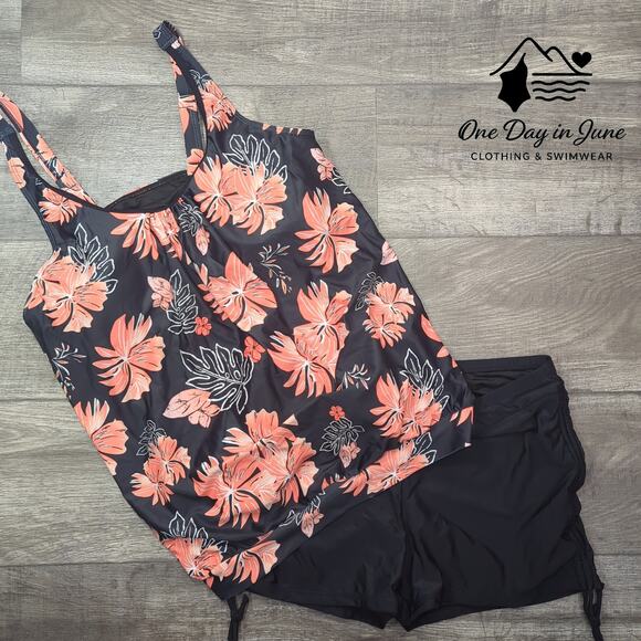 Yonique Plus Size Blouson Tankini Swimsuit Size XXL - Picture 2 of 5